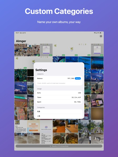 AImger iPad - Custom Categories